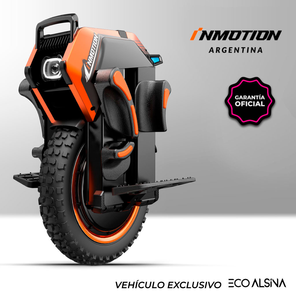 monociclo eléctrico Inmotion Adventure V14 batería 50GB color negra y naranja nueva versión 2024